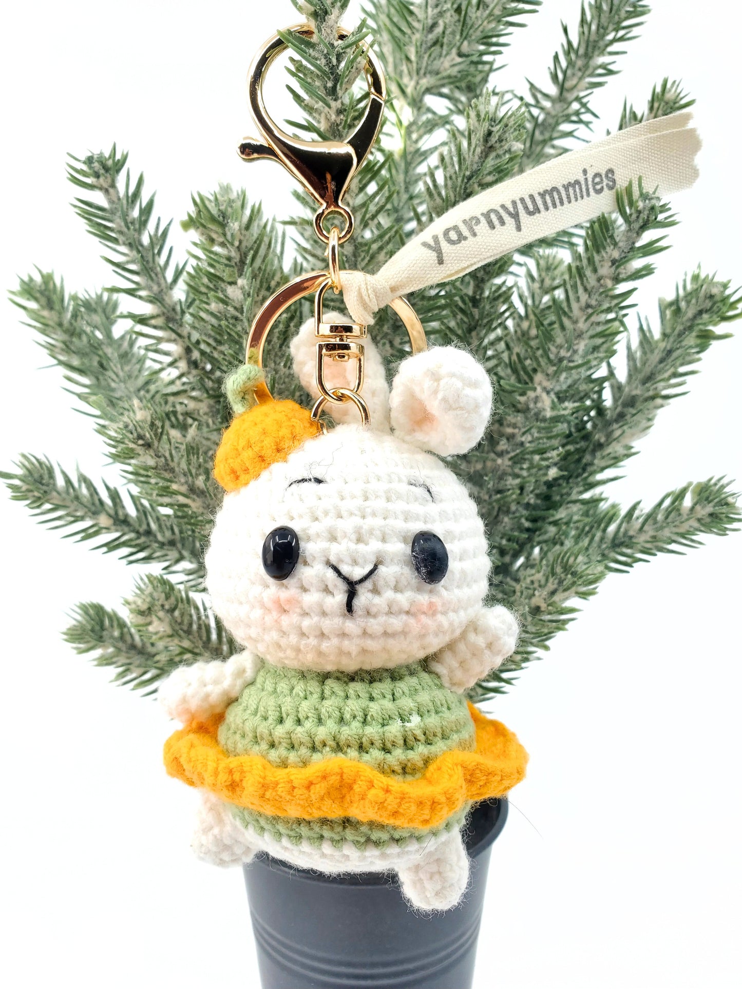 Buttercup Pocket Pal Bunny Keychain