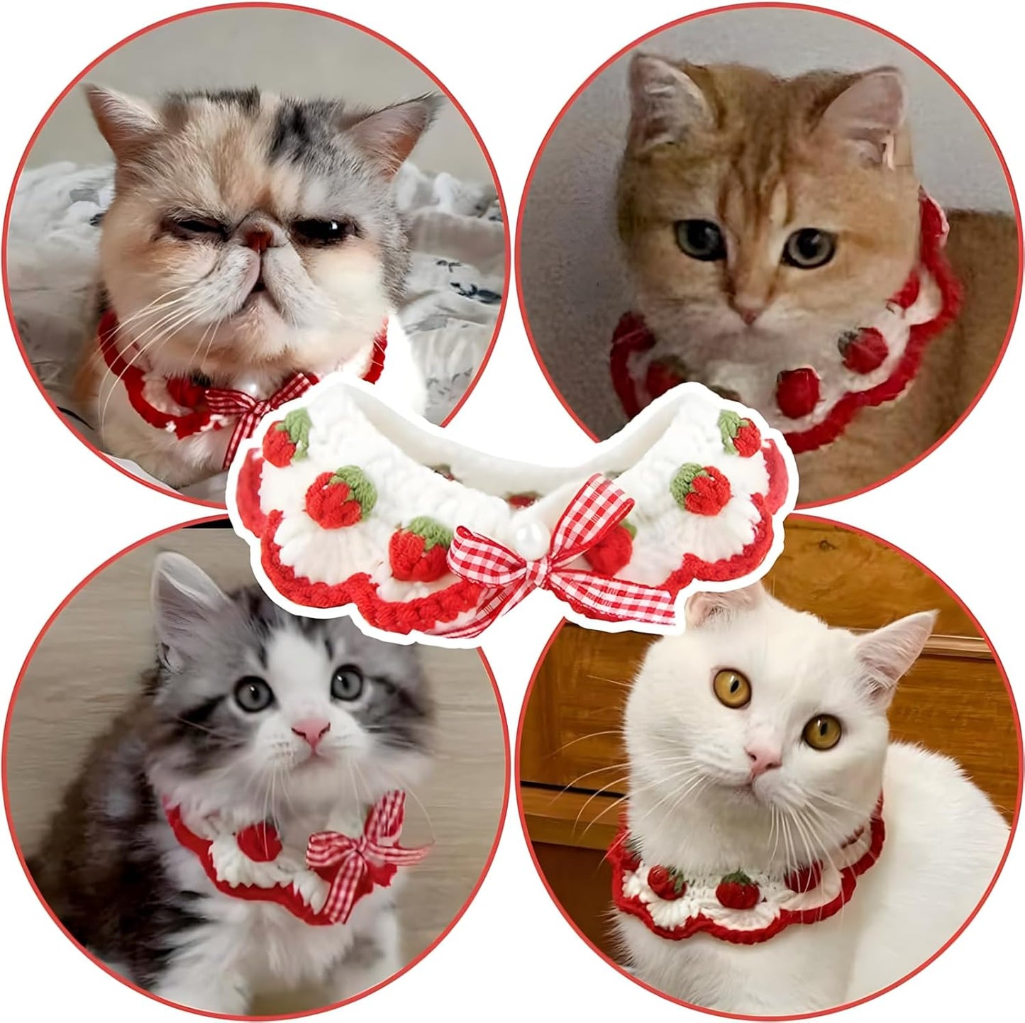 Cute Strawberry Cat Collar